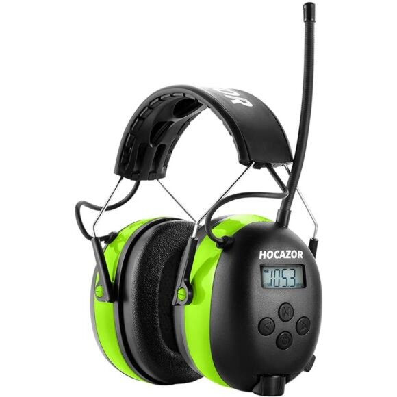 HP10 FM AM Radio Headphones with LCD Display 30dB SNR Hearing Protection Safety